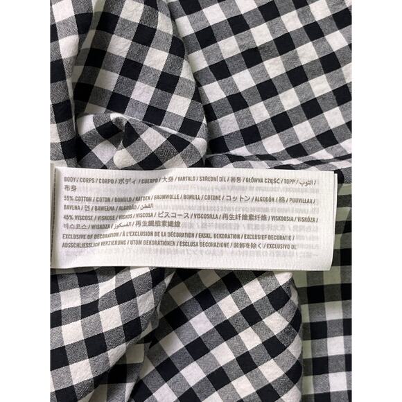 Abercrombie & Fitch Black White Gingham Short Sleeve Button Down Shirt L - Picture 8 of 9